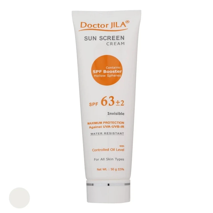 کرم ضد آفتاب بدون رنگ دکتر ژیلا SPF 63 مدل Maximum Protection ‌مناسب انواع پوست‌ وزن 50 گرم