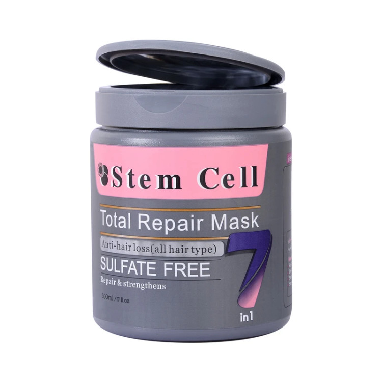 ماسک مو ترمیمکننده استم سل مدل7 در 1 حجم 500 میلیلیتر حاوی روغن آرگان، شی باتر، آلوورا، جوانه گندم و کراتین، ضد وز و تقویتکننده، مناسب موهای وزدار، خشک و آسیبدیده، پیشگیری از ریزش و افزایش درخشندگی و حالتپذیری